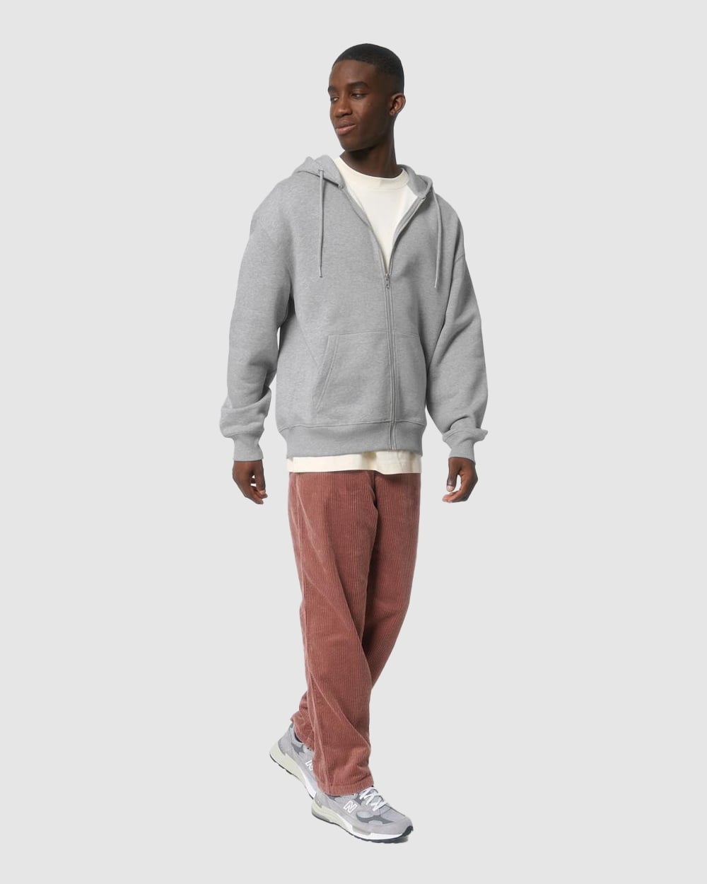 Heavy Relaxed Fit Zip-Up Hoodie - 500 GSM, 100% Organic Cotton